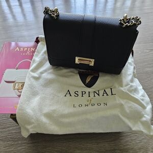 Aspinal Of London Black Lottie Leather Shoulder Bag